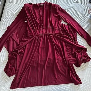 Over the shoulders dress with two slits